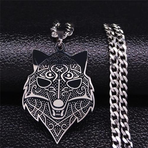 Stainless Steel Jewelry Necklace, 304 Stainless Steel, polished, fashion jewelry & Unisex, silver color, nickel, lead & cadmium free, 40x33mm, Length:Approx 50 cm, Sold By PC