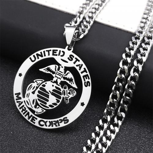 Stainless Steel Jewelry Necklace, 304 Stainless Steel, polished, fashion jewelry & Unisex, more colors for choice, nickel, lead & cadmium free, 32x32mm, Length:Approx 50 cm, Sold By PC