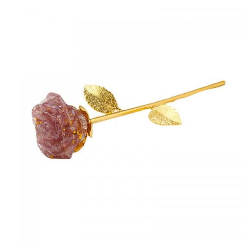 Gemstone Decoration with Zinc Alloy Rose plated Sold By PC