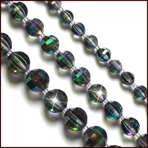 Round Crystal Beads, DIY & different size for choice & faceted, multi-colored, Approx 50PCs/Bag, Sold By Bag