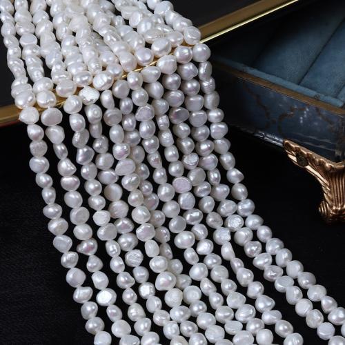 Perle perline Keishi coltivate d'acqua dolce, perla d'acquadolce coltivata naturalmente, DIY, bianco, Length about 7-8mm, Venduto per Appross. 35 cm filo