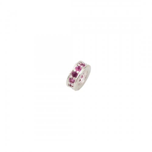 Perles cubes en laiton zircon Micro Pave, Placage de couleur platine, DIY & pavé de micro zircon, protéger l'environnement, sans nickel, plomb et cadmium, 1.50x5.50x5.50mm, Trou:Environ 3mm, Vendu par PC