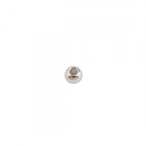 Brass Jewelry Beads, Round, platinum color plated, DIY, nickel, lead & cadmium free, 4x4.50x4.50mm, Hole:Approx 2mm, Sold By PC