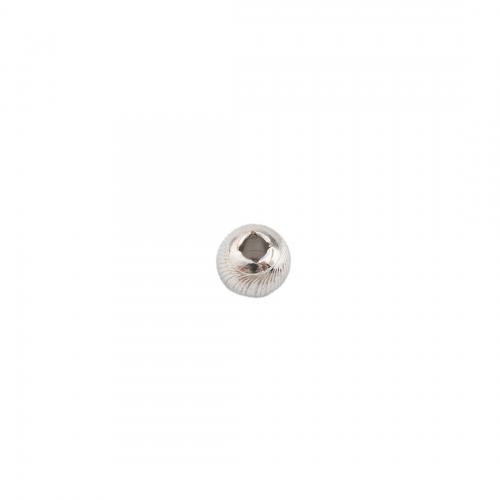 Brass Jewelry Beads, Round, platinum color plated, DIY, nickel, lead & cadmium free, 5x4.50x4.50mm, Hole:Approx 1.5mm, Sold By PC