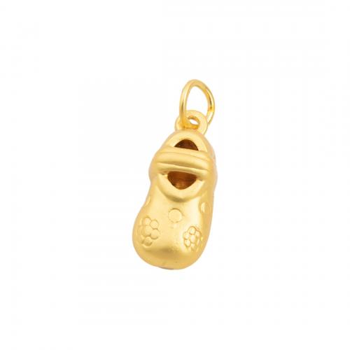 Brass Jewelry Pendants, Shoes, 14K gold plated, DIY, nickel, lead & cadmium free, 19x8x6.50mm, Hole:Approx 4.5mm, Sold By PC