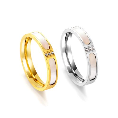 Rhinestone нержавеющей стали палец кольцо, Нержавеющая сталь 304, разный размер для выбора & Женский & со стразами, Много цветов для выбора, width 4mm, продается PC