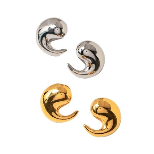 Stainless Steel Stud Earrings, 304 Stainless Steel, Vacuum Ion Plating, fashion jewelry & for woman, more colors for choice, 24.70x21.80mm, Sold By Pair