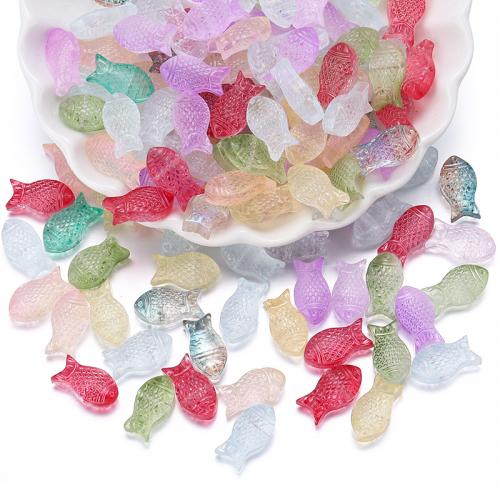 Perles murano faites à la main , chalumeau, poisson, DIY, plus de couleurs à choisir, 15x8mm, Trou:Environ 1mm, 100PC/sac, Vendu par sac