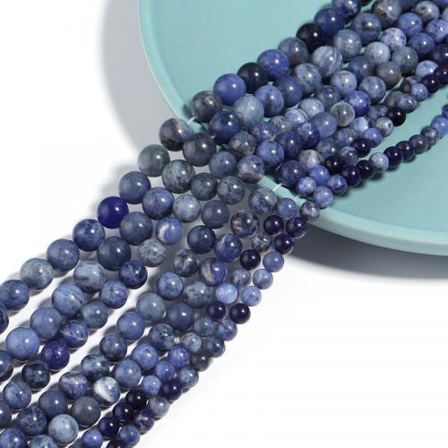 Natural Sodalite Beads Round DIY blue Sold By Strand