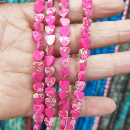 Gemstone Jewelry Beads, Heart, DIY & different materials for choice, more colors for choice, 6mm, Approx 63PCs/Strand, Sold By Strand