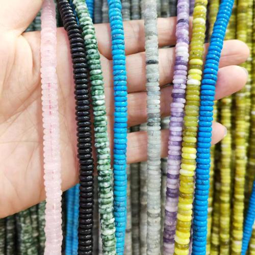 Gemstone Jewelry Beads, Flat Round, DIY & different materials for choice, more colors for choice, 2x6mm, Approx 62PCs/Strand, Sold By Strand
