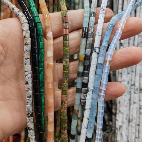 Gemstone Jewelry Beads, Tube, DIY & different materials for choice, more colors for choice, 4x4mm, Approx 93PCs/Strand, Sold By Strand