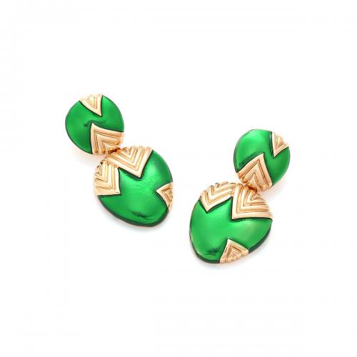 Tibetan Style Stud Earring, fashion jewelry & for woman & enamel, more colors for choice, nickel, lead & cadmium free, 53x27mm, Sold By Pair