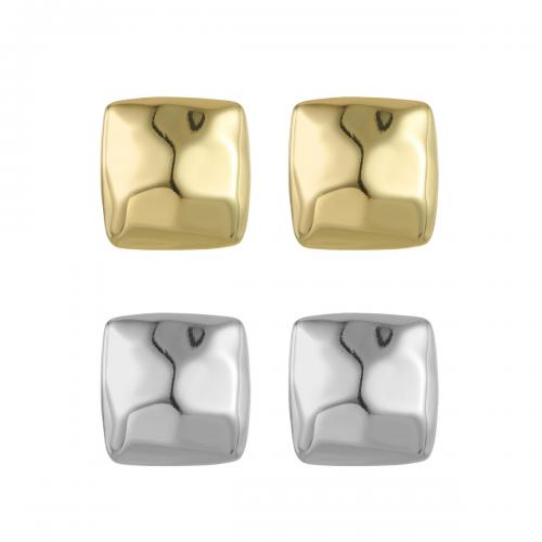 Zinc Alloy Stud Earring Square plated fashion jewelry & for woman nickel lead & cadmium free Sold By Pair