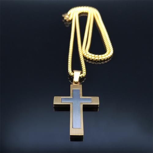 Edelstahl Schmuck Halskette, 304 Edelstahl, poliert, Modeschmuck & für den Menschen, keine, frei von Nickel, Blei & Kadmium, 26x42mm, Länge:ca. 60 cm, verkauft von PC