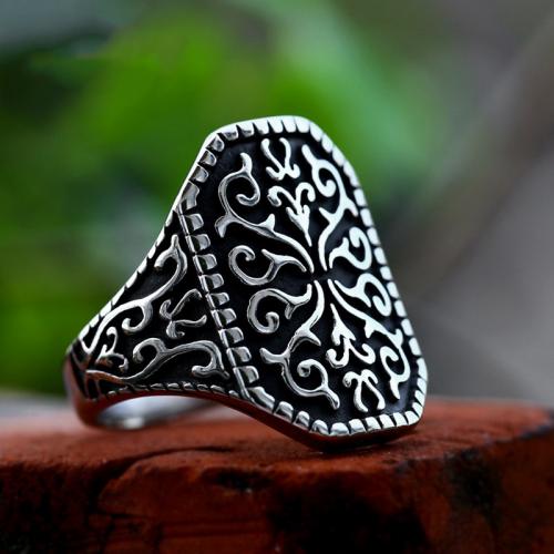Partículas de acero anillo, pulido, Vintage & diverso tamaño para la opción & para hombre, color original, tamaño:7-13, Vendido por UD