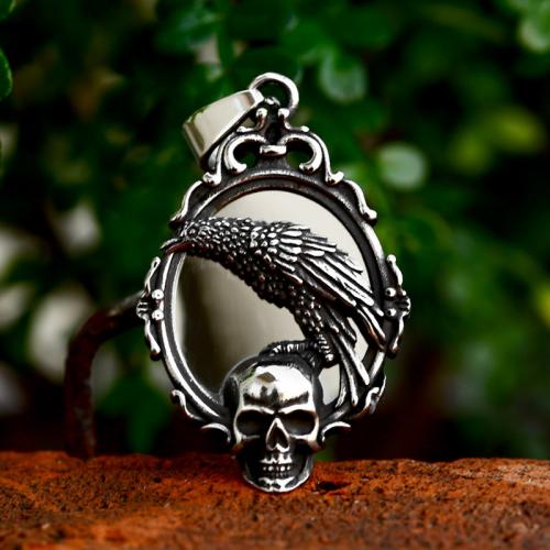 Stainless Steel Pendants 304 Stainless Steel Skull polished vintage & DIY original color Sold By PC