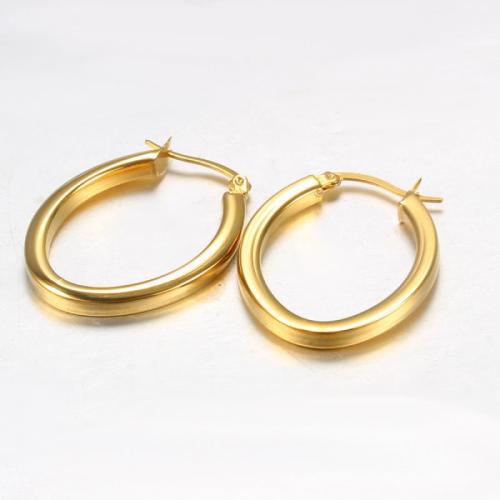 Titanium Steel  Earring, Donut, Vacuum Ion Plating, fashion jewelry & different size for choice & for woman, more colors for choice, nickel, lead & cadmium free, Sold By Pair