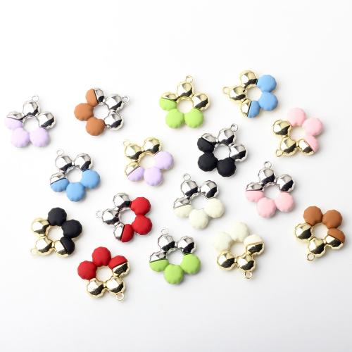 Tibetan Style Flower Pendants, plated, DIY & enamel & hollow, more colors for choice, nickel, lead & cadmium free, 18x20mm, Sold By PC