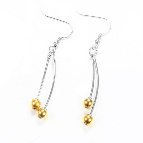 Stainless Steel Drop Earring 304 Stainless Steel Vacuum Ion Plating fashion jewelry & for woman mixed colors nickel lead & cadmium free 65mm Sold By Pair