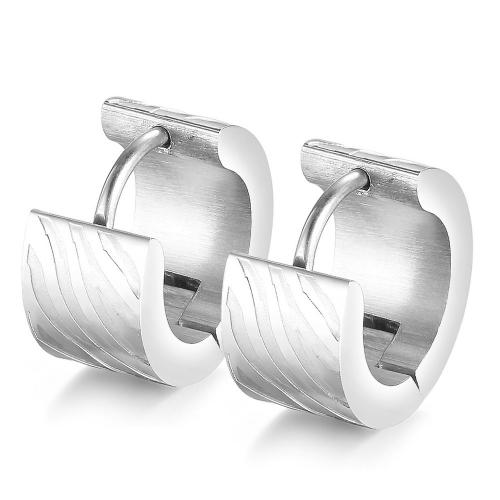 Titanium Steel  Earring Donut fashion jewelry & Unisex original color nickel lead & cadmium free 13mm Sold By Pair