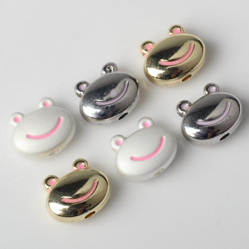 Tibetan Style Animal Beads, Frog, plated, DIY & enamel, more colors for choice, nickel, lead & cadmium free, 10x9mm, Sold By PC