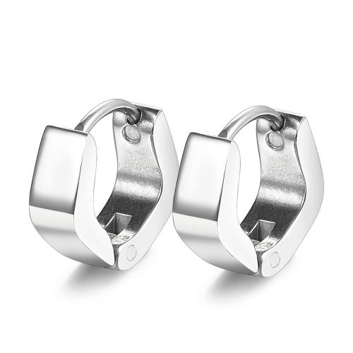 Titanium Steel  Earring, fashion jewelry & Unisex, original color, nickel, lead & cadmium free, 11mm, Sold By Pair