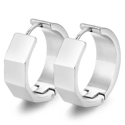 Titanium Steel  Earring Donut fashion jewelry & Unisex original color nickel lead & cadmium free 21mm Sold By Pair