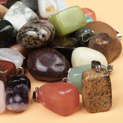 Pingentes em  jóias, misto de pedras semi-preciosas, DIY, cores misturadas, aboutuff1a10*20-15*25mm, 30PCs/Bag, vendido por Bag