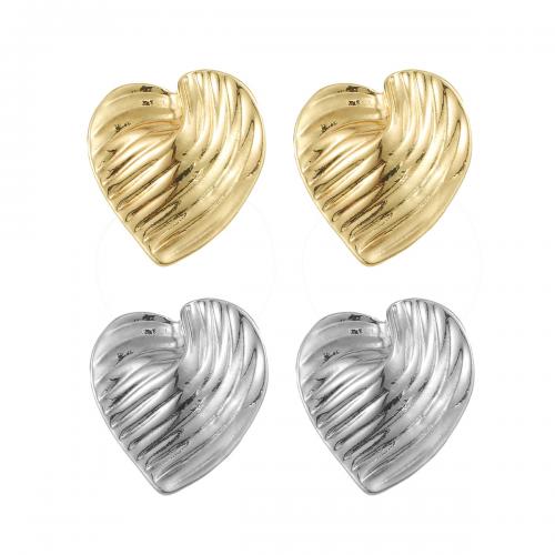 Tibetan Style Stud Earring, Heart, plated, fashion jewelry & for woman, more colors for choice, nickel, lead & cadmium free, 30x27mm, Sold By Pair