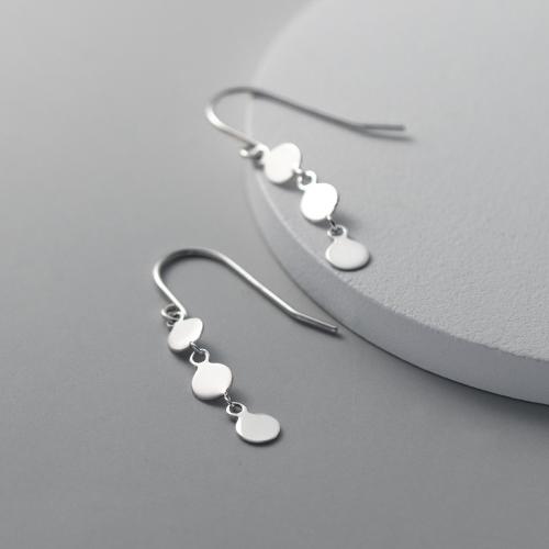 925 Sterling Silver Drop &  Dangle Earrings, plated, for woman, silver color, 30mm, Sold By Pair