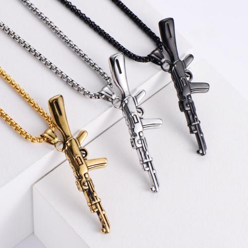 Stainless Steel Jewelry Necklace, 304 Stainless Steel, fashion jewelry & different styles for choice & for man, more colors for choice, nickel, lead & cadmium free, 52x13mm, Length:Approx 60 cm, Sold By PC