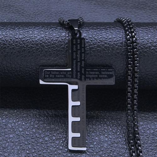 Edelstahl Schmuck Halskette, 304 Edelstahl, poliert, Modeschmuck & verschiedene Stile für Wahl & für den Menschen, keine, frei von Nickel, Blei & Kadmium, 33x50mm, Länge:ca. 60 cm, verkauft von PC