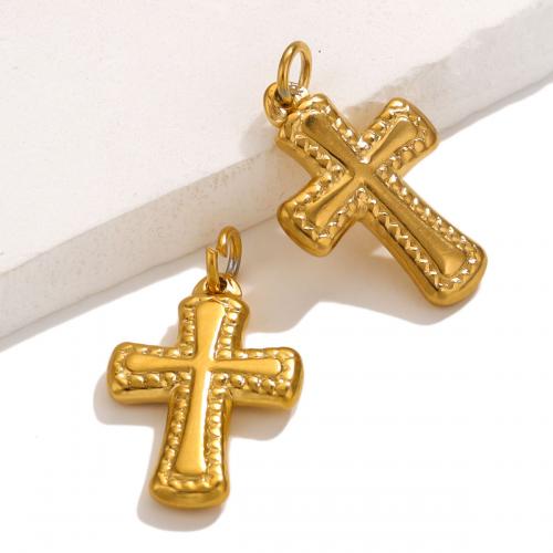 Stainless Steel Cross Pendants, 304 Stainless Steel, Vacuum Ion Plating, DIY, more colors for choice, nickel, lead & cadmium free, 19.50x13mm, 10PCs/Bag, Sold By Bag