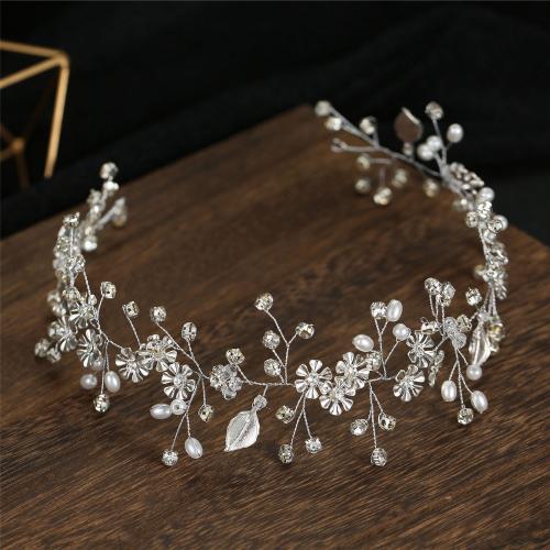Headband, Tibetan Style, with Rhinestone & Plastic Pearl, fashion jewelry & for woman & with rhinestone, more colors for choice, nickel, lead & cadmium free, 360x70mm, Sold By PC