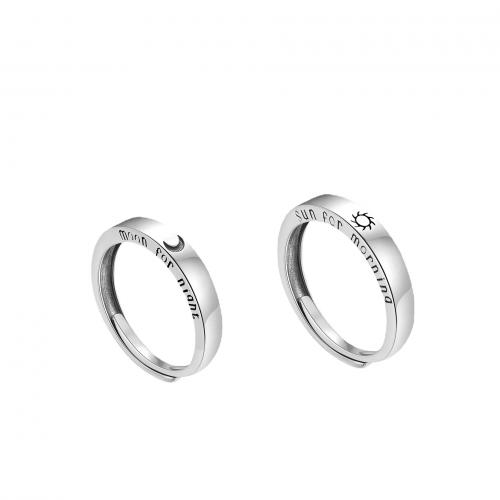 925 Sterling Silver Couple Ring platinum plated adjustable & for couple US Ring Sold By PC
