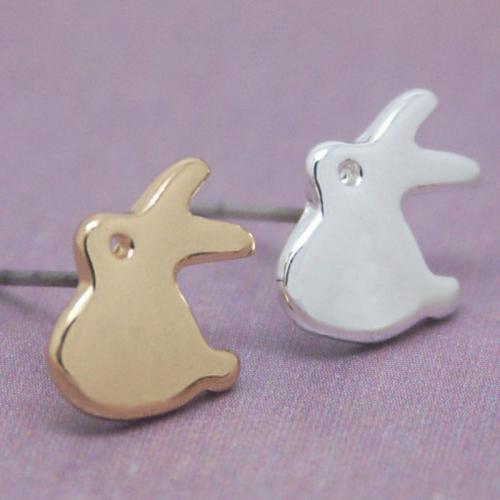 Zinc Alloy Stud Earring Rabbit plated fashion jewelry & for woman nickel lead & cadmium free Sold By Bag