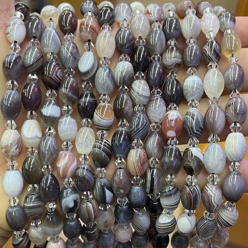 Perle agate Botswana naturelle, Seau, DIY, couleurs mélangées, 8x10mm, Vendu par Environ 38 cm brin