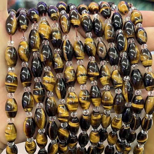Tigerauge Perlen, Eimer, DIY, gemischte Farben, 8x13mm, verkauft per ca. 38 cm Strang