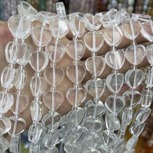 Perles de Quartz clair naturel, coeur, DIY, transparent, 16mm, Vendu par Environ 38 cm brin