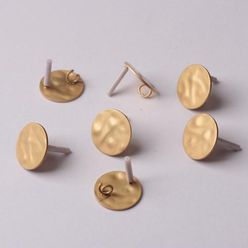 Tibetan Style Earring Findings, Flat Round, gold color plated, DIY, nickel, lead & cadmium free, 16mm, Sold By PC