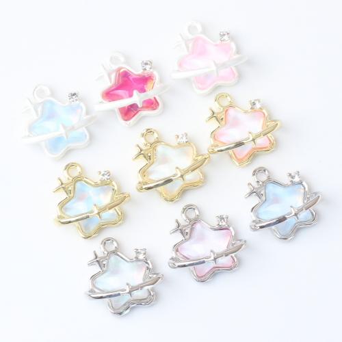 Zinc Alloy Rhinestone Pendants with Resin Star plated DIY & with rhinestone nickel lead & cadmium free Sold By PC