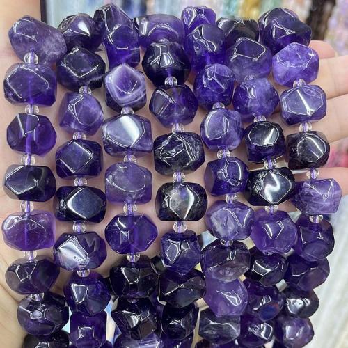 Natürliche Amethyst Perlen, Klumpen, DIY & facettierte, violett, 13x17mm, verkauft per ca. 38 cm Strang