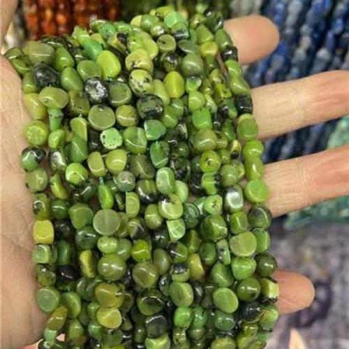 Perles bijoux en pierres gemmes, Opale verte, pepite, DIY, vert, 6x8mm, Vendu par Environ 38 cm brin