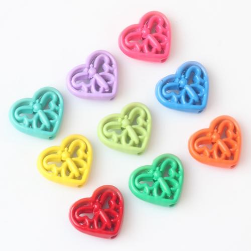 Zinc Alloy Heart Beads painted DIY & enamel & hollow nickel lead & cadmium free Sold By PC