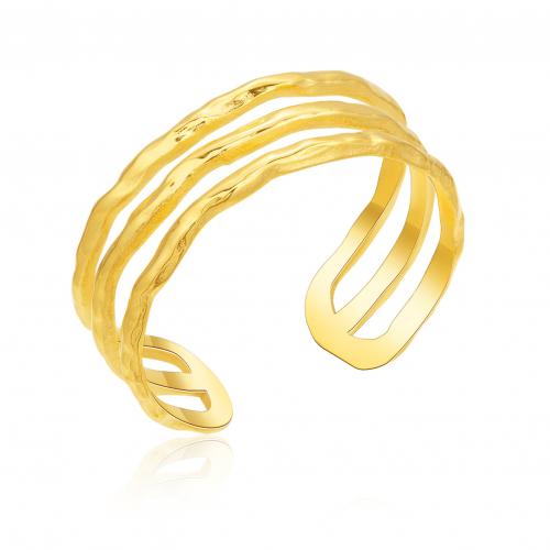 Titanium Steel Finger Ring 18K gold plated fashion jewelry & for woman nickel lead & cadmium free Sold By PC