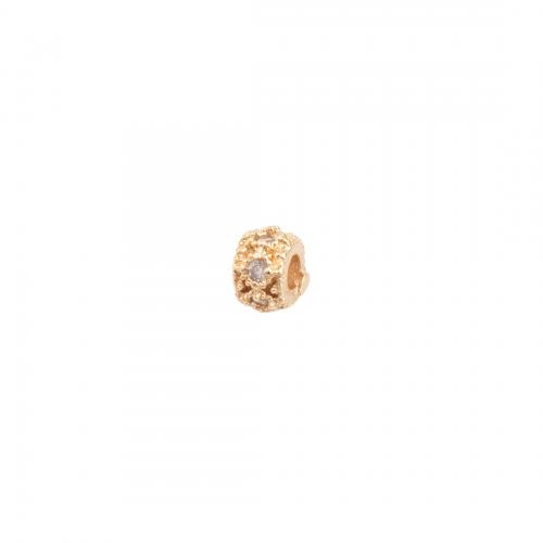 Cubic Zirconia Micro Pave Brass Beads, high quality plated, DIY & micro pave cubic zirconia, more colors for choice, nickel, lead & cadmium free, 3x4.50x4.50mm, Hole:Approx 2mm, Sold By PC