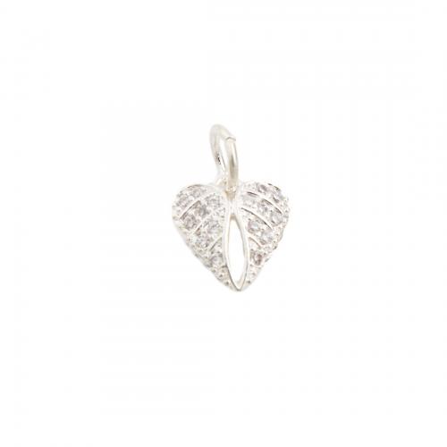 Cubic Zirconia Micro Pave Brass Pendant Heart high quality plated DIY & micro pave cubic zirconia nickel lead & cadmium free Approx 4.5mm Sold By PC