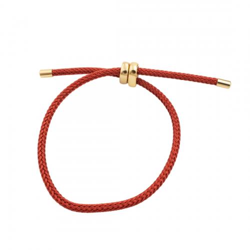 Brass Bracelet & Bangle, with Cotton Cord, 14K gold plated, fashion jewelry, more colors for choice, nickel, lead & cadmium free, Length:Approx 26 cm, Sold By PC