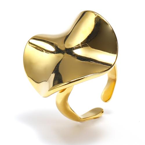 Titanium Steel Finger Ring, 18K gold plated, fashion jewelry & for woman, golden, Sold By PC